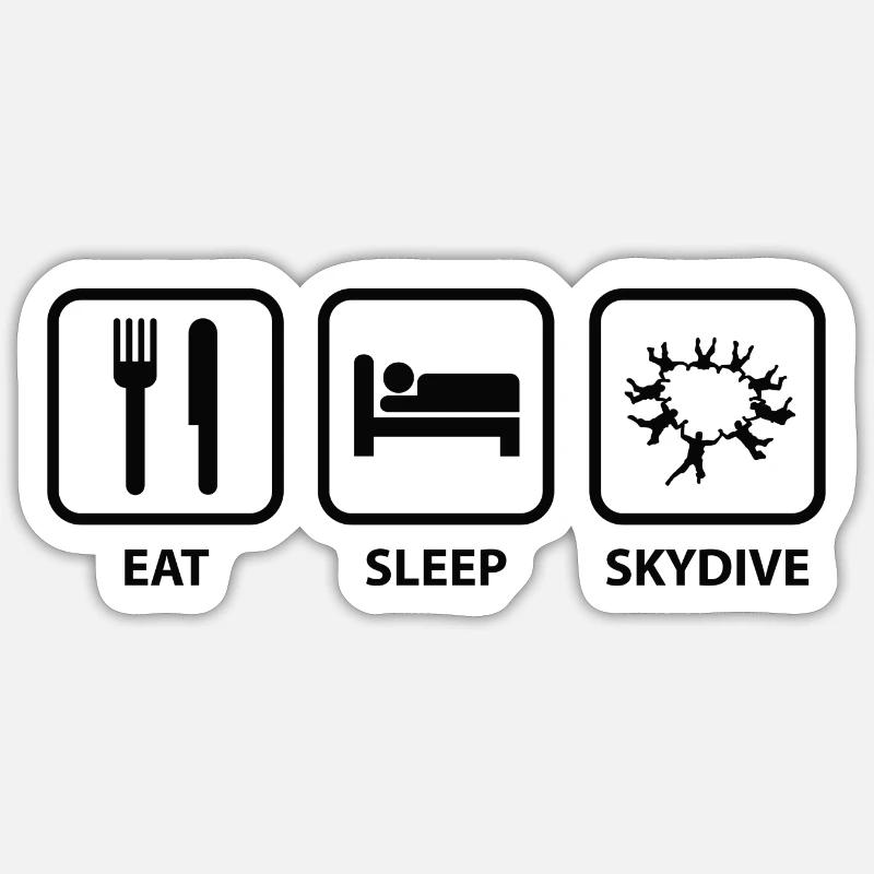 Eat Sleep Skydive - Sticker size S (10 x 10 cm) - white matte