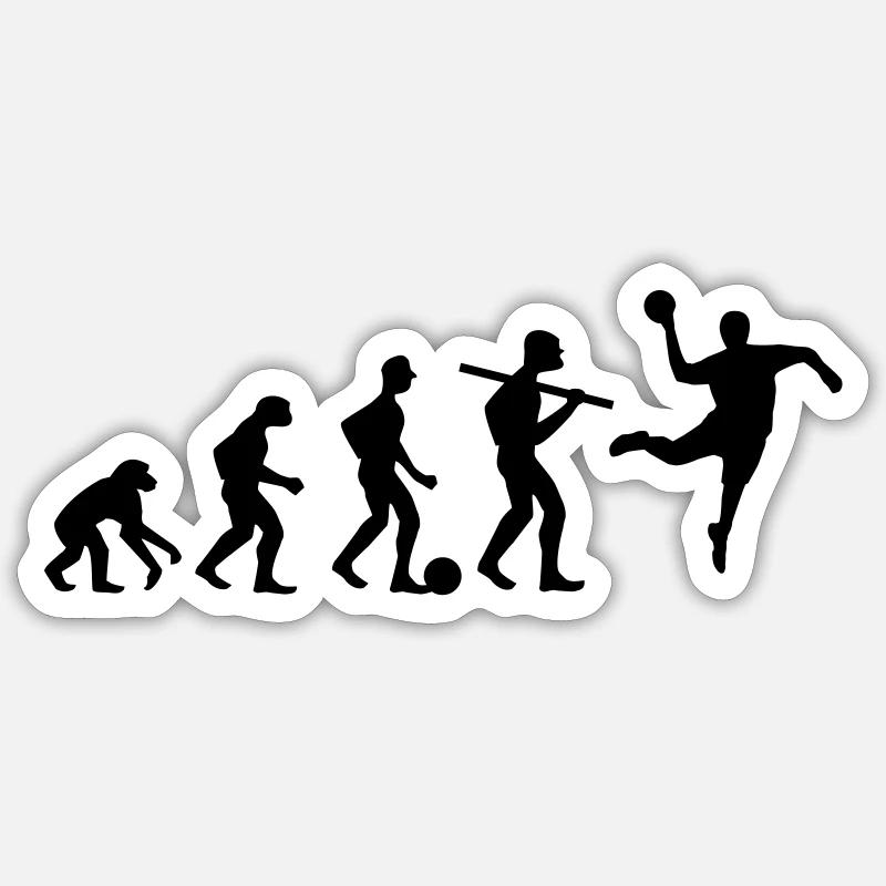 Evolution Handball; Anti-Fußball - Sticker Größe S (10 x 10 cm) - Mattweiß