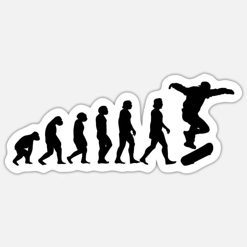 Skater Evolution Skateboard Skateboarding Geschenk Sticker Größe S (10 x 10 cm)