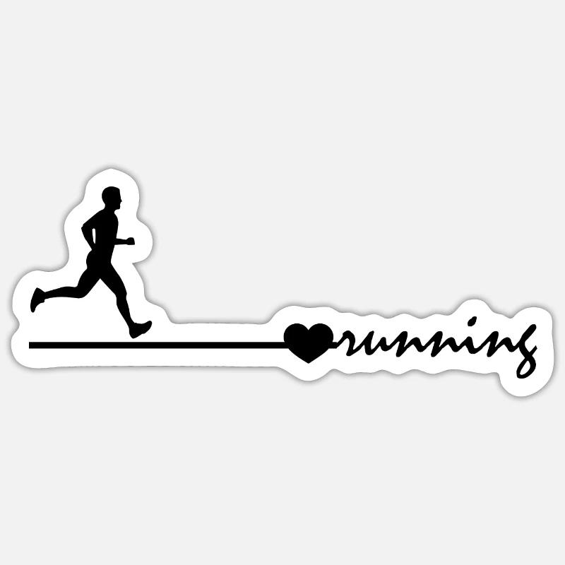 Marathon Running Run jogging - Sticker size S (10 x 10 cm) - white matte