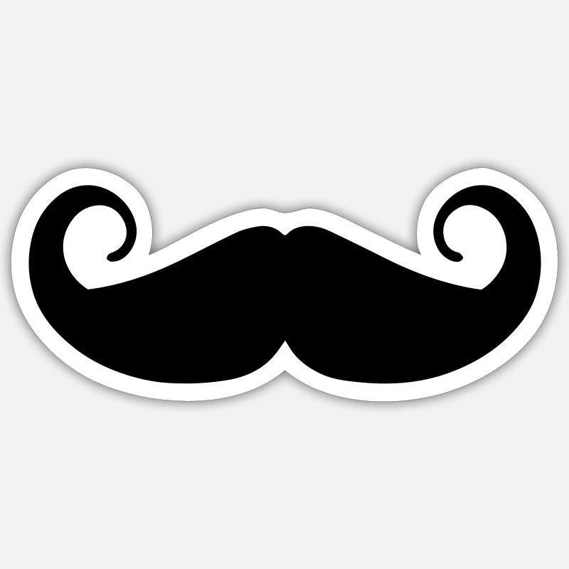 Symbole de moustache - Sticker taille S (10 x 10 cm) - blanc mat