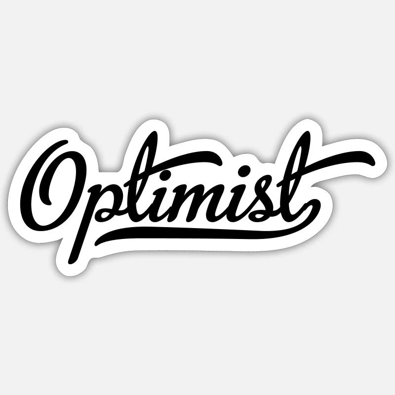 Optimiste - Sticker taille S (10 x 10 cm) - blanc mat