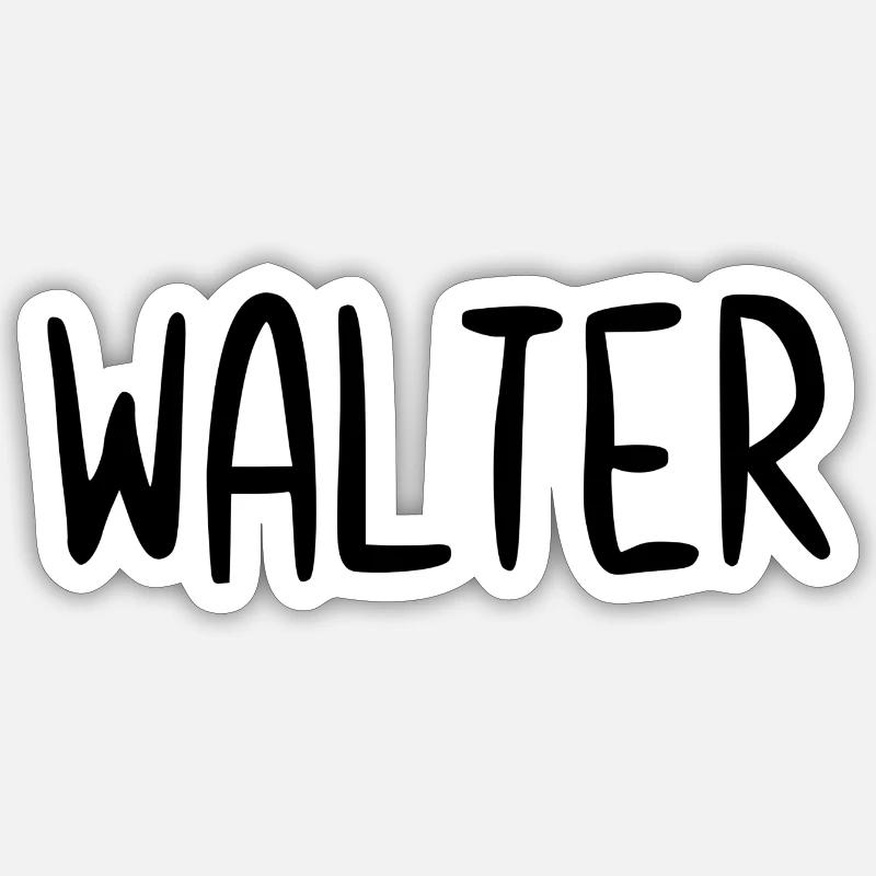 Walter Custom Name Font Text Birthday Sticker size S (10 x 10 cm)
