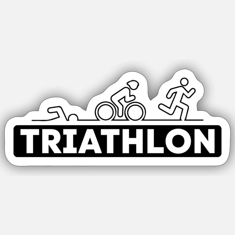 Triathlon - Sticker Größe S (10 x 10 cm) - Mattweiß