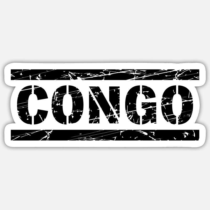Congo - Sticker Größe S (10 x 10 cm) - Mattweiß