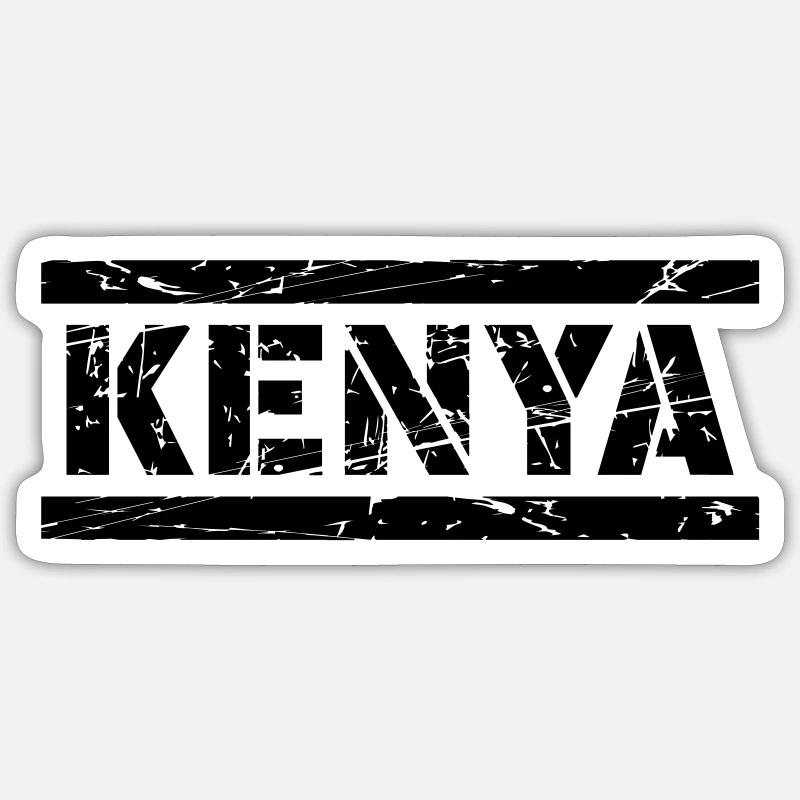 Kenya - Sticker Größe S (10 x 10 cm) - Mattweiß