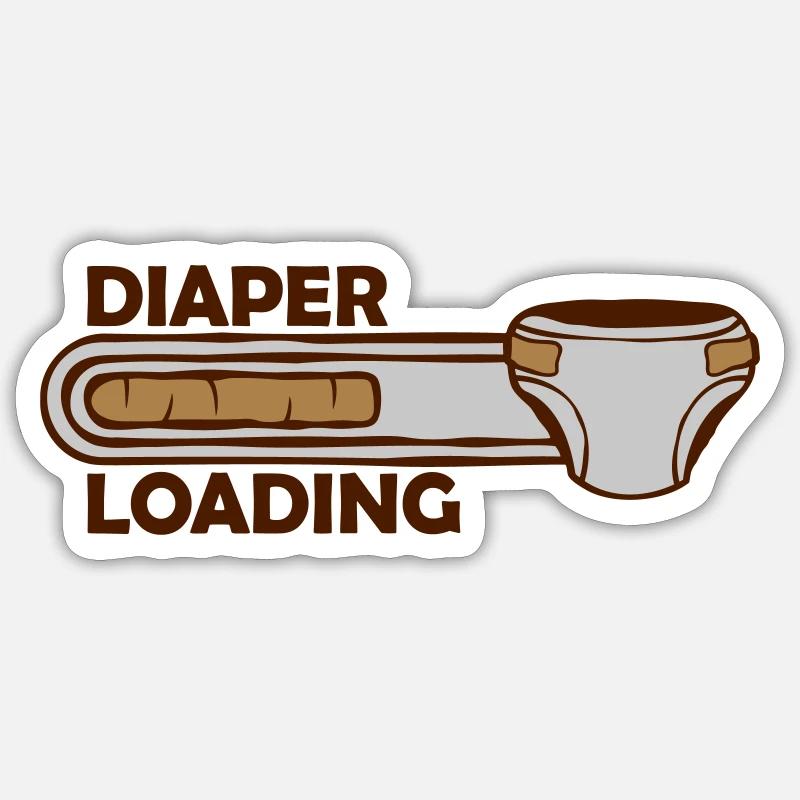 Diaper Loading Windel - Sticker Größe S (10 x 10 cm) - Mattweiß