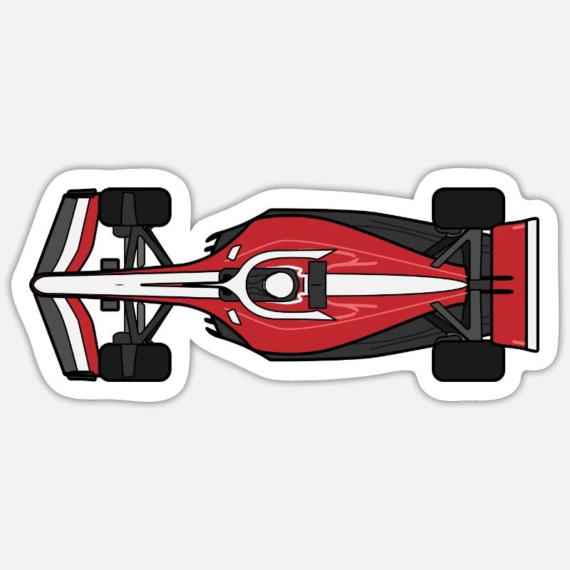 Formel-Auto - Sticker Größe S (10 x 10 cm) - Mattweiß