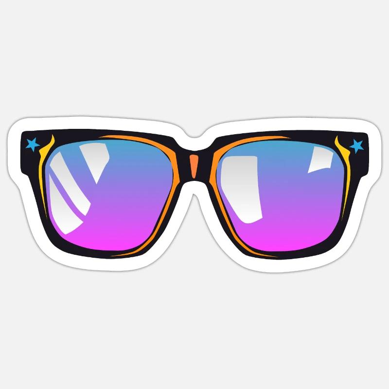 lunette de soleil - Sticker taille S (10 x 10 cm) - blanc mat