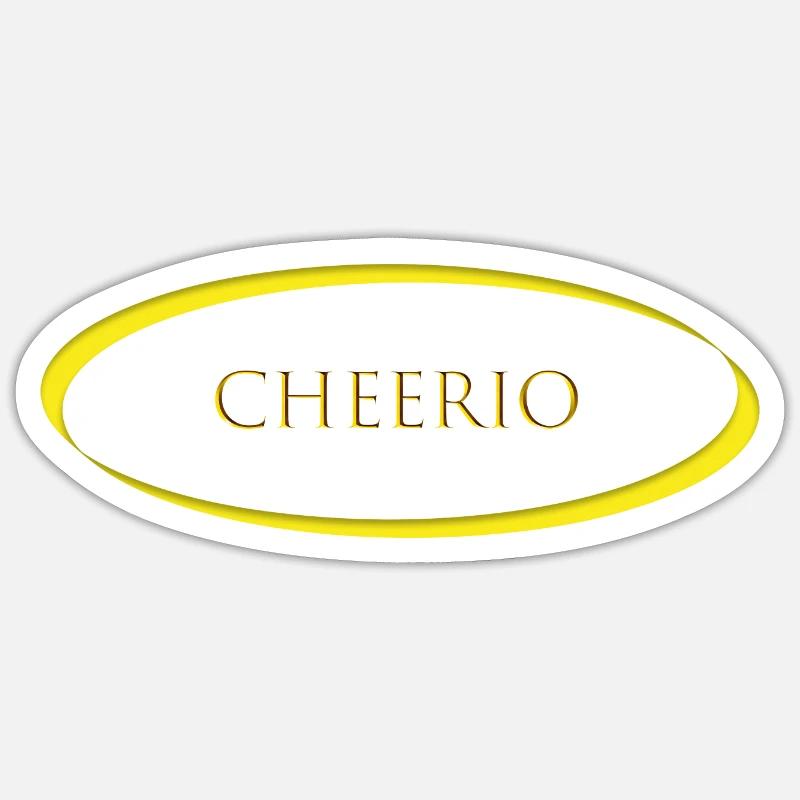 cheerio sois joyeux - Sticker taille S (10 x 10 cm) - blanc mat
