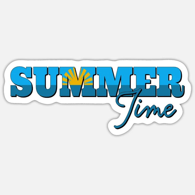 Summer Time - Sticker Größe S (10 x 10 cm) - Mattweiß