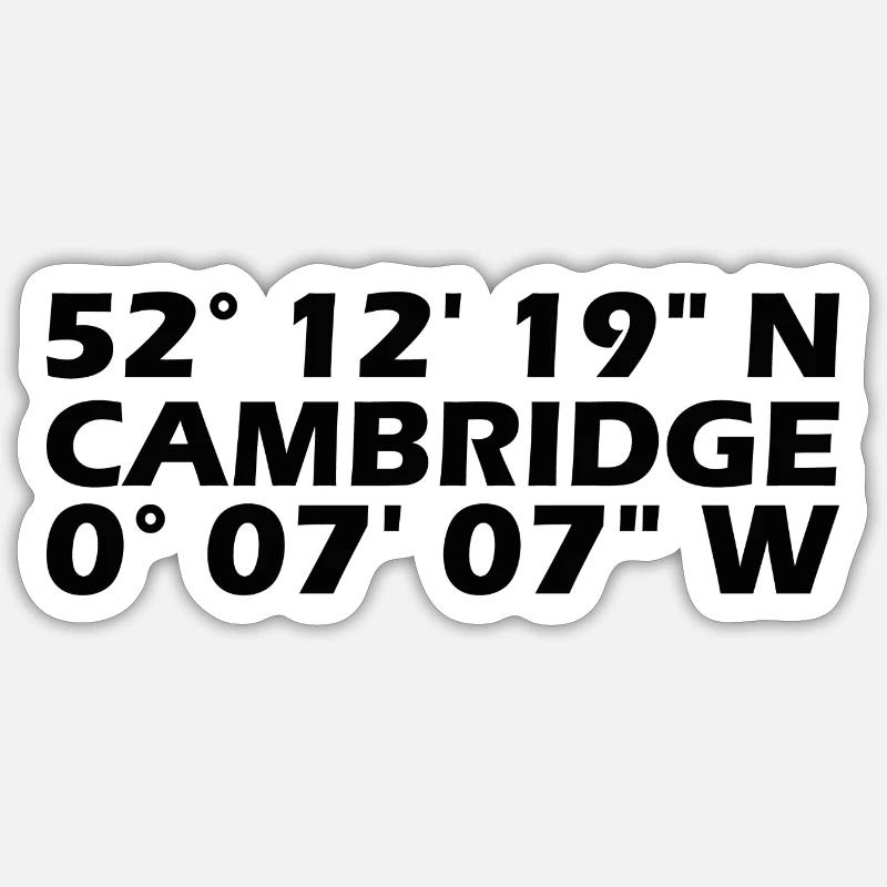 Cambridge Coordinates - Sticker size S (10 x 10 cm) - white matte