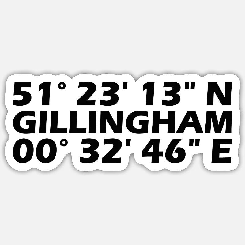 Coordonnées de Gillingham - Sticker taille S (10 x 10 cm) - blanc mat