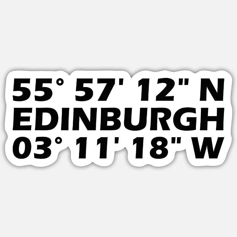 Edinburgh Coordinates Sticker size S (10 x 10 cm)