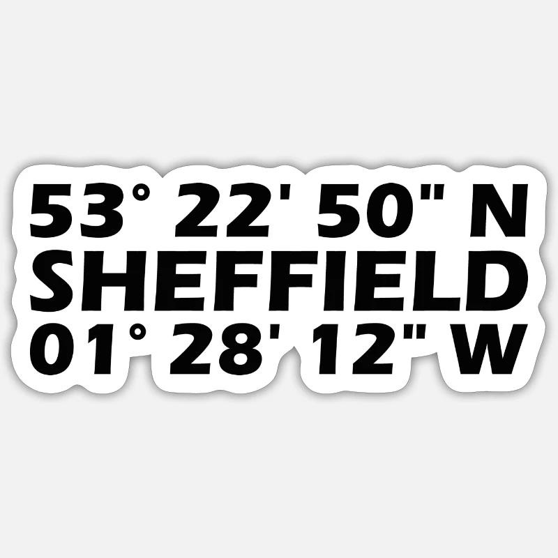 Sheffield coordinates Sticker size S (10 x 10 cm)