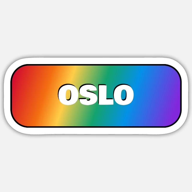 OSLO PRIDE RAINBOW - Sticker size S (10 x 10 cm) - white matte