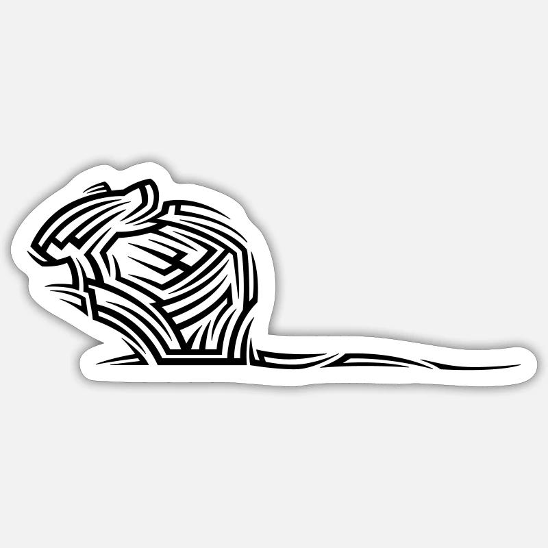 Mouse Tribal Tattoo - Sticker size S (10 x 10 cm) - white matte