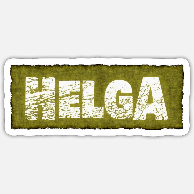 Lettrage Helga - Sticker taille S (10 x 10 cm) - blanc mat