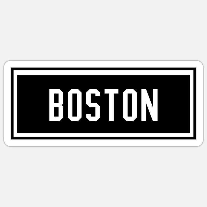 Boston - Sticker Größe S (10 x 10 cm) - Mattweiß