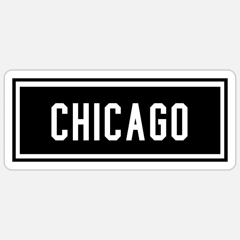 Chicago - Sticker taille S (10 x 10 cm) - blanc mat