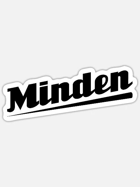 Minden - Textdesign mit Stadtnamen - Sticker Größe S (10 x 10 cm) - Mattweiß