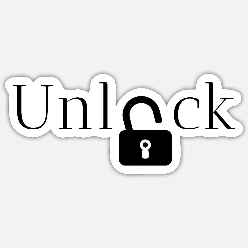 Geschenkidee freischalten - Sticker Größe S (10 x 10 cm) - Mattweiß