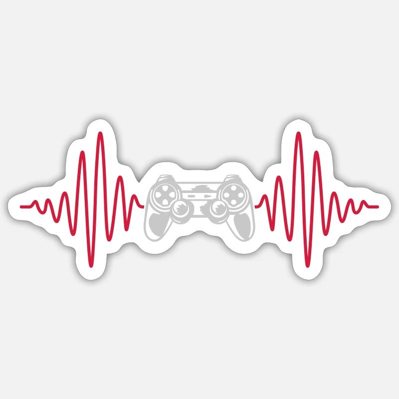 Heartbeat Console Retro Controller - Sticker size S (10 x 10 cm) - white matte