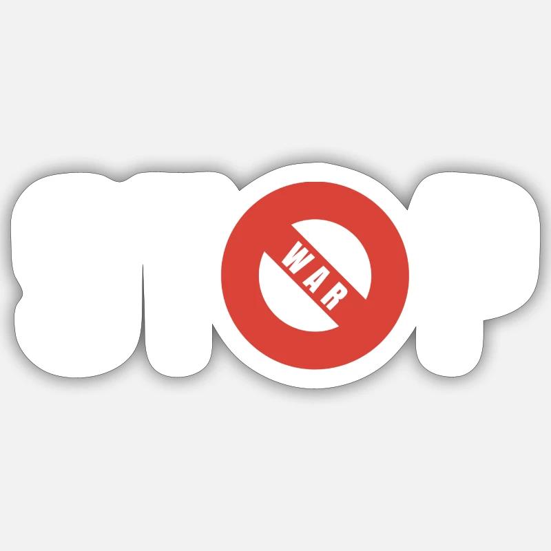 stop war - Sticker Größe S (10 x 10 cm) - Mattweiß