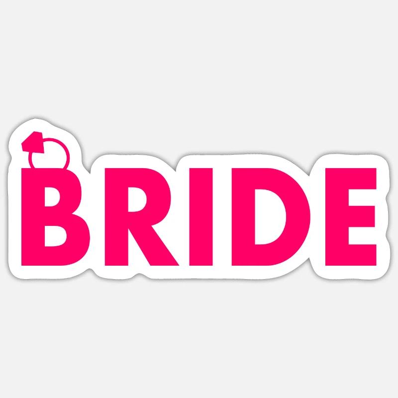 Bride - Sticker taille S (10 x 10 cm) - blanc mat