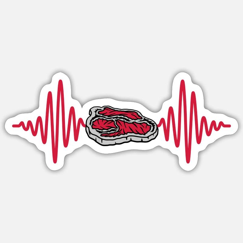 Puls Steak Grillmeister Barbecue - Sticker taille S (10 x 10 cm) - blanc mat