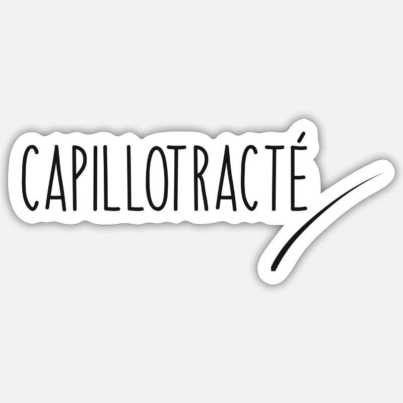 Capillotracté - Sticker taille S (10 x 10 cm) - blanc mat
