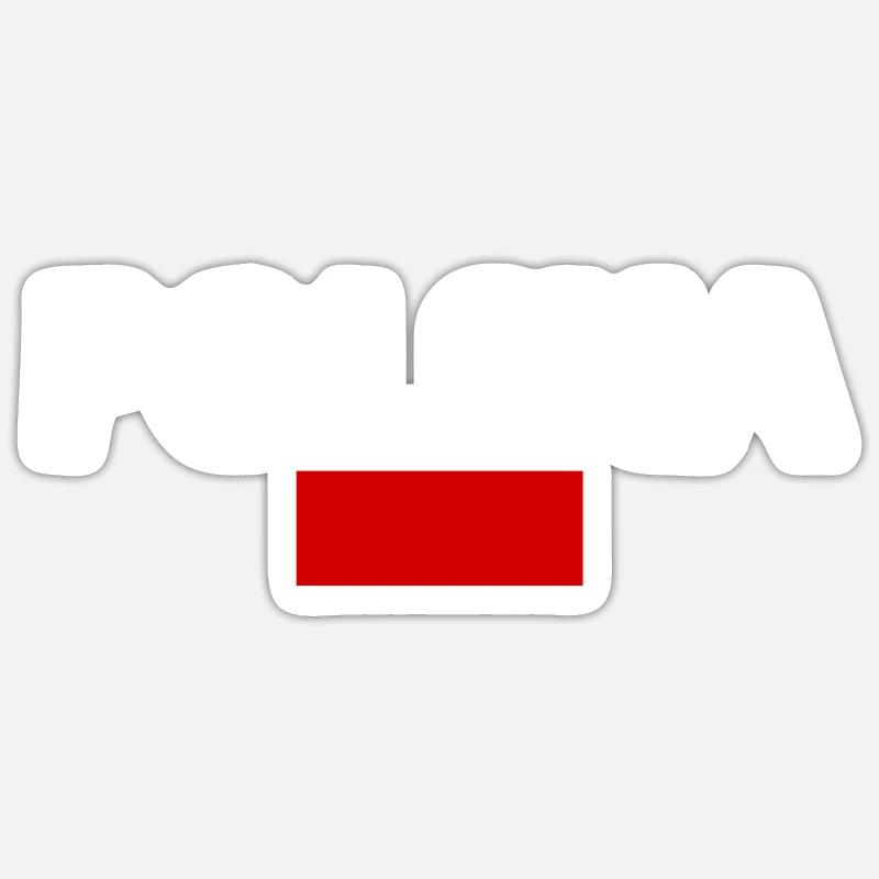 Pologne - Sticker taille S (10 x 10 cm) - blanc mat