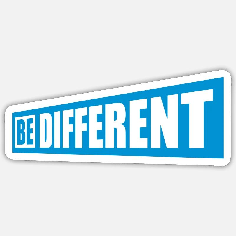 Soyez différent Logo Design - Sticker taille S (10 x 10 cm) - blanc mat