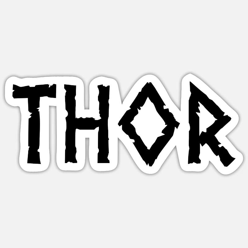 Thor - Sticker Größe S (10 x 10 cm) - Mattweiß