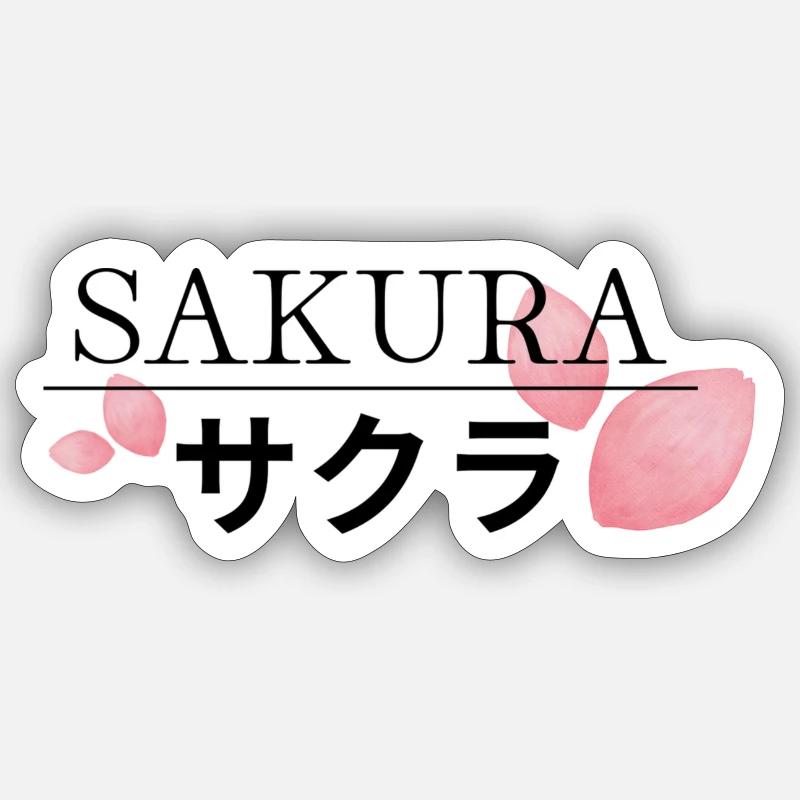 SAKURA - Sticker taille S (10 x 10 cm) - blanc mat