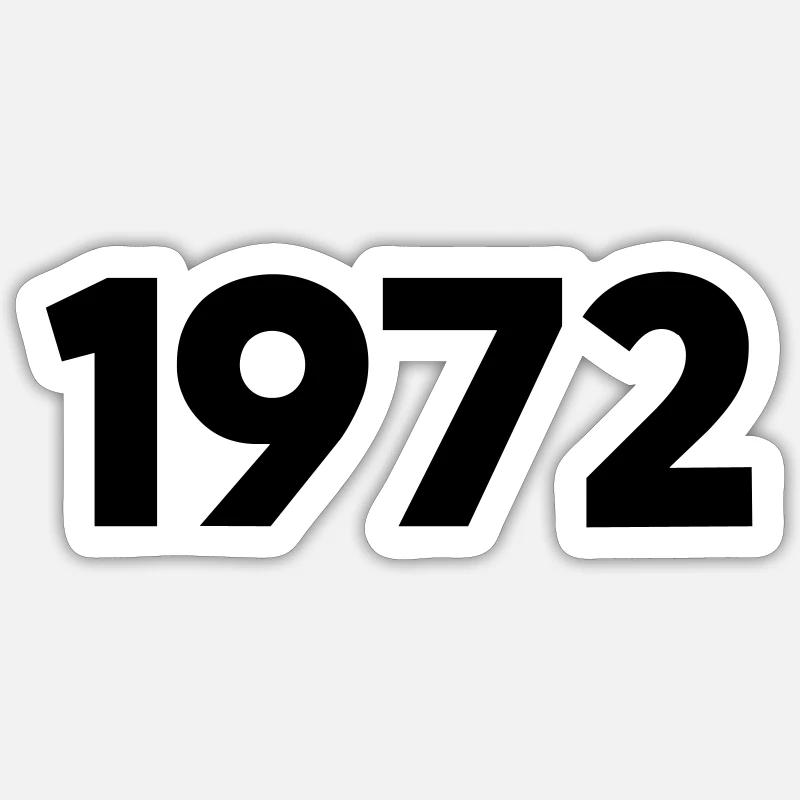 1972 Année de naissance - Sticker taille S (10 x 10 cm) - blanc mat