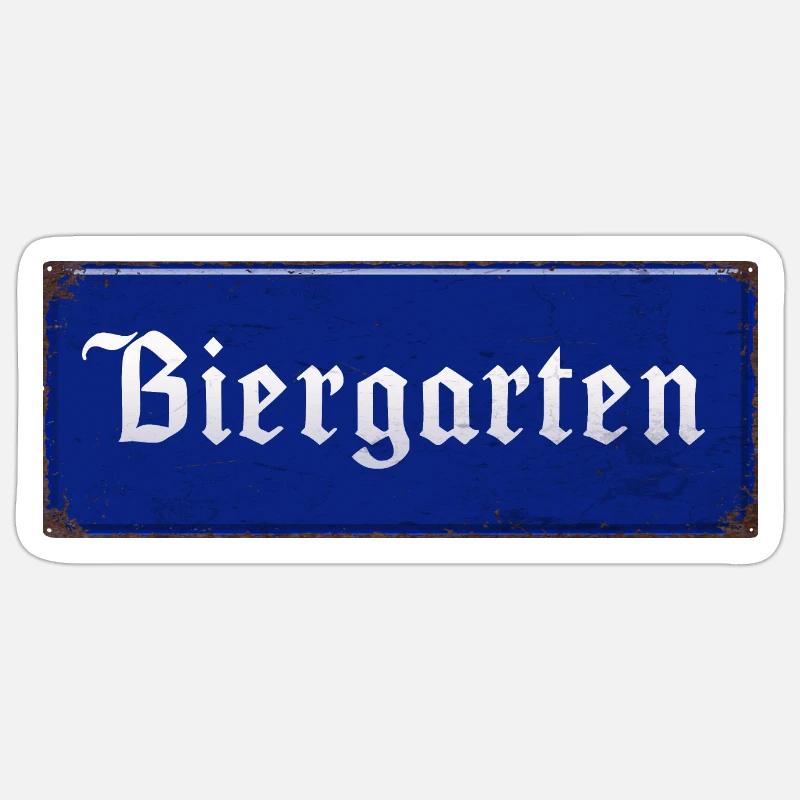 Biergarten - Sticker Größe S (10 x 10 cm) - Mattweiß