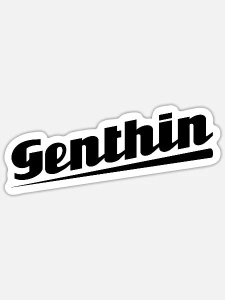 Genthin - Textdesign mit Stadtnamen - Sticker Größe S (10 x 10 cm) - Mattweiß