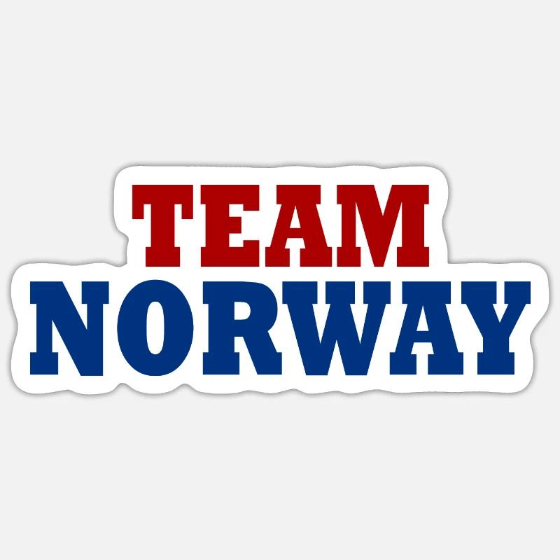 Team norway - Sticker taille S (10 x 10 cm) - blanc mat