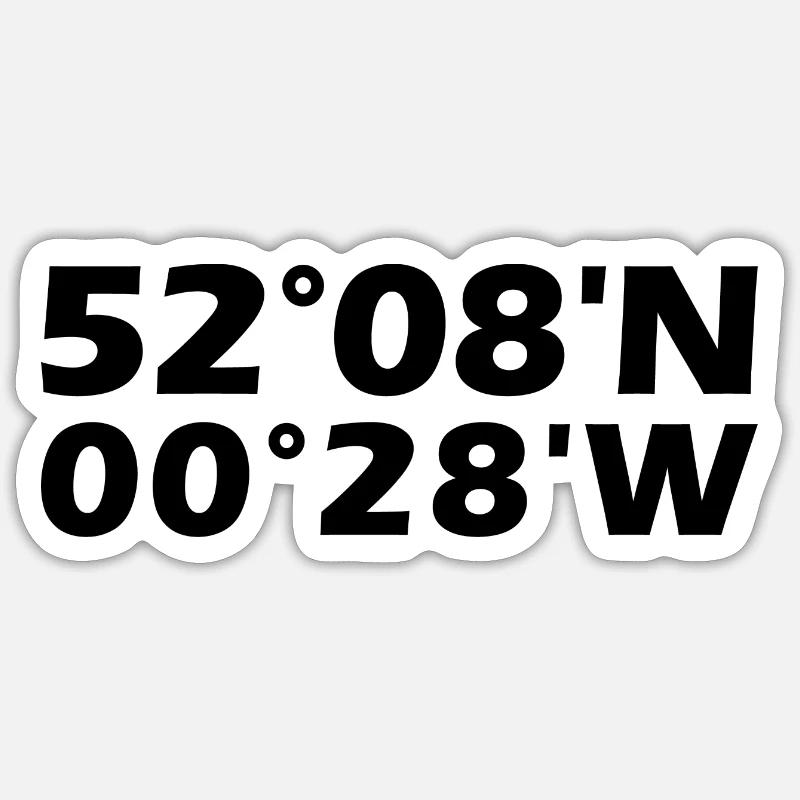 Bedford coordinates Sticker size S (10 x 10 cm)