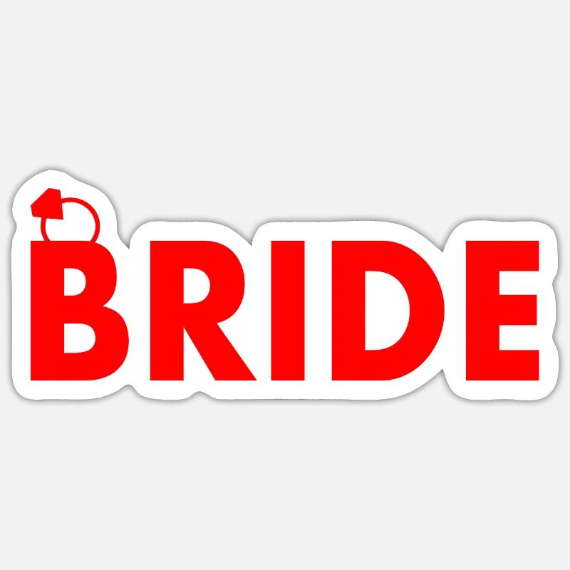 Bride - Sticker taille S (10 x 10 cm) - blanc mat