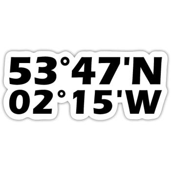 Burnley Koordinaten - Sticker Größe S (10 x 10 cm) - Mattweiß - Vorne