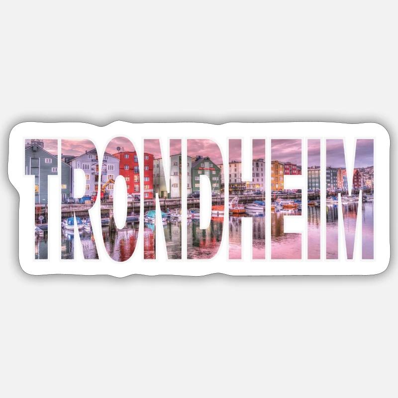 Trondheim - Sticker taille S (10 x 10 cm) - blanc mat