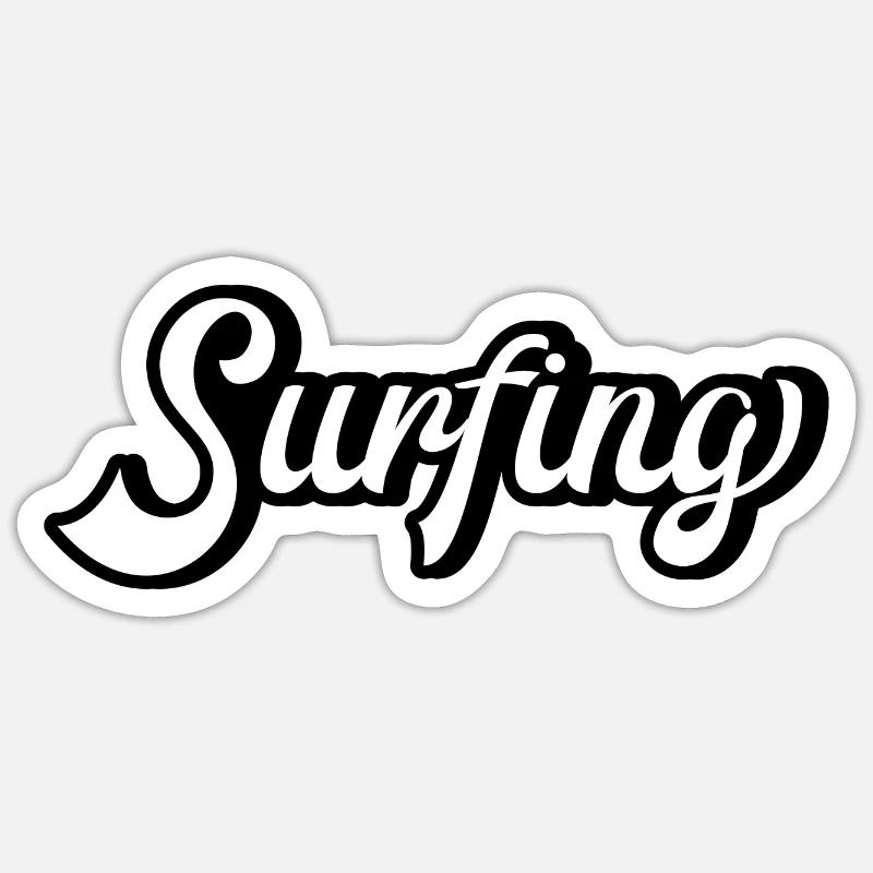Surf - Sticker taille S (10 x 10 cm) - blanc mat