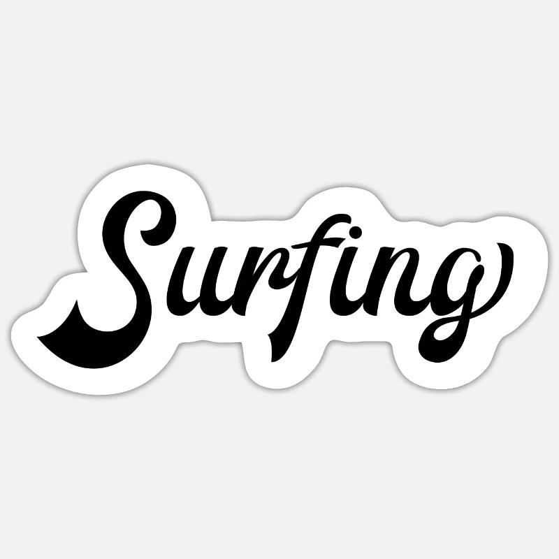 Surfing - Sticker size S (10 x 10 cm) - white matte