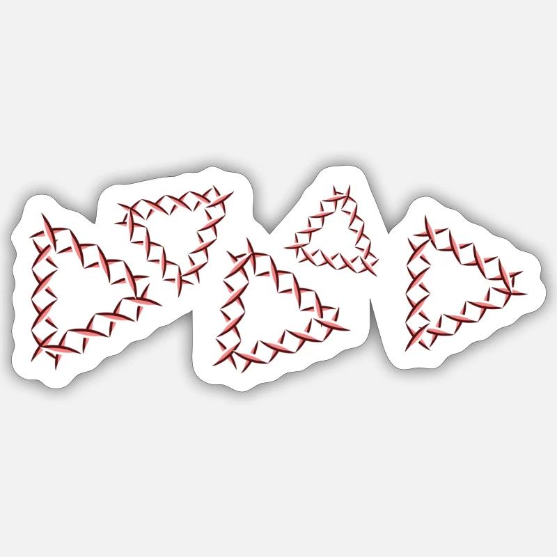 triangular shapes crosses red - Sticker size S (10 x 10 cm) - white matte