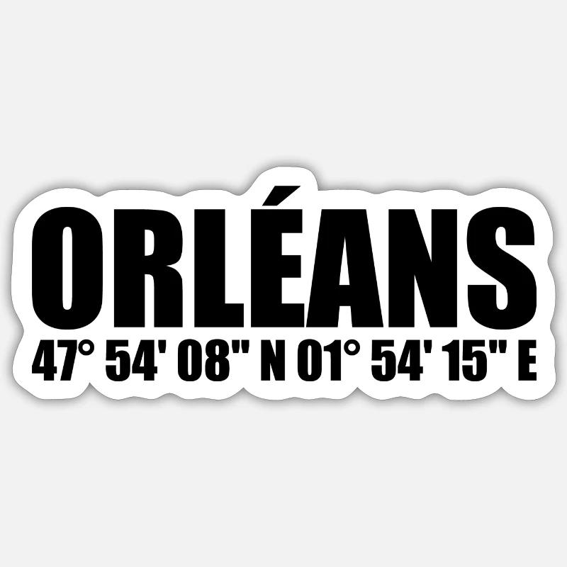 Orléans coordinates Sticker size S (10 x 10 cm)
