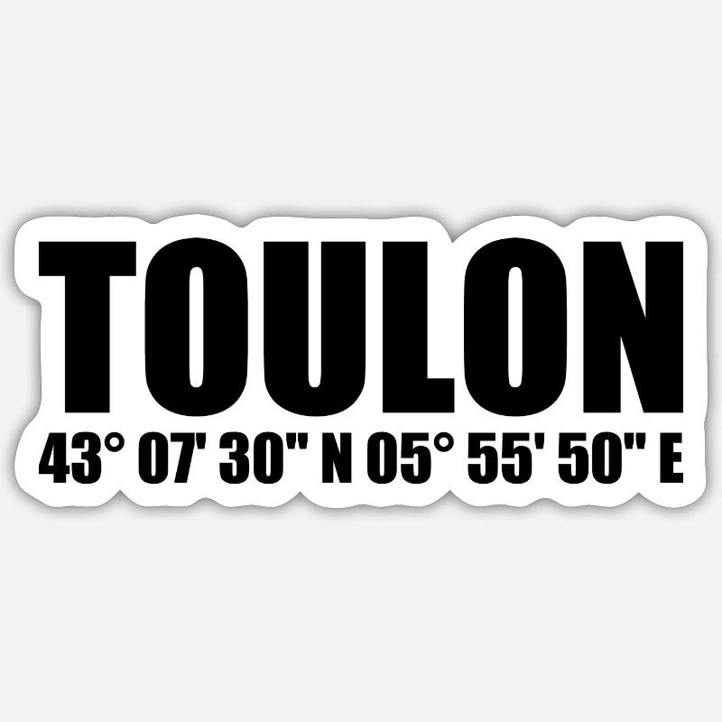 Toulon Coordinates Sticker size S (10 x 10 cm)
