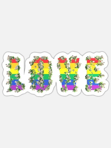 Liebe LGBT-Farben - Sticker Größe S (10 x 10 cm) - Mattweiß