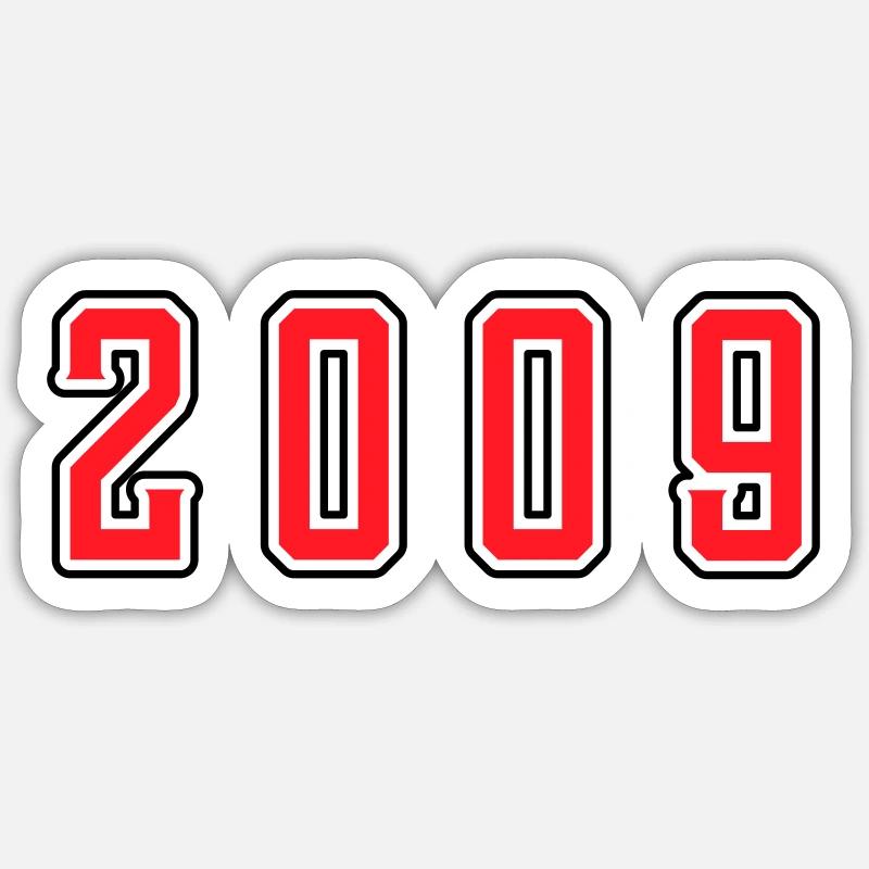 Anniversaire 2009 - Sticker taille S (10 x 10 cm) - blanc mat